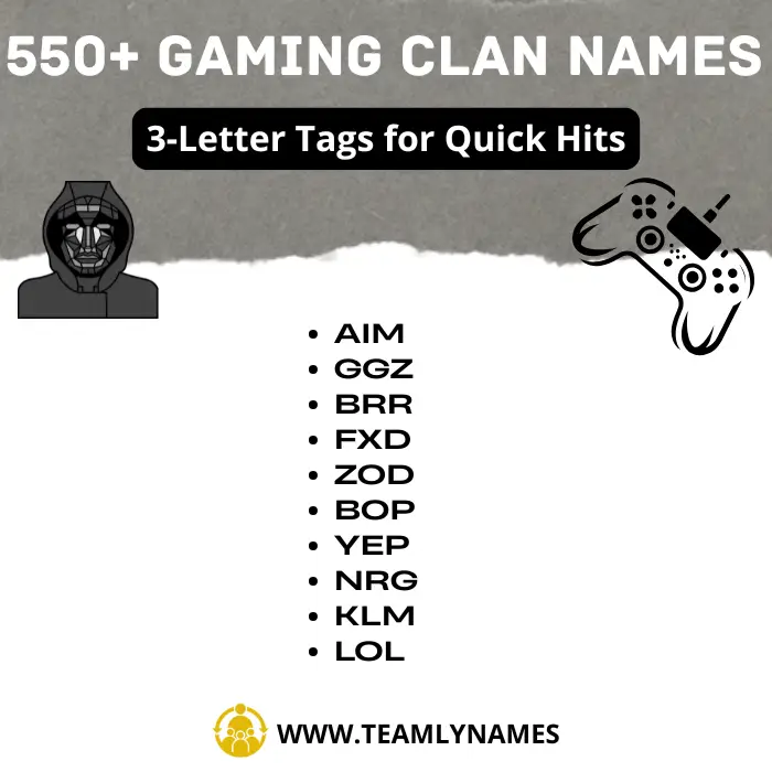 3-Letter Tags for Quick Hits 