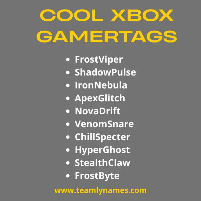 Cool Gamertags