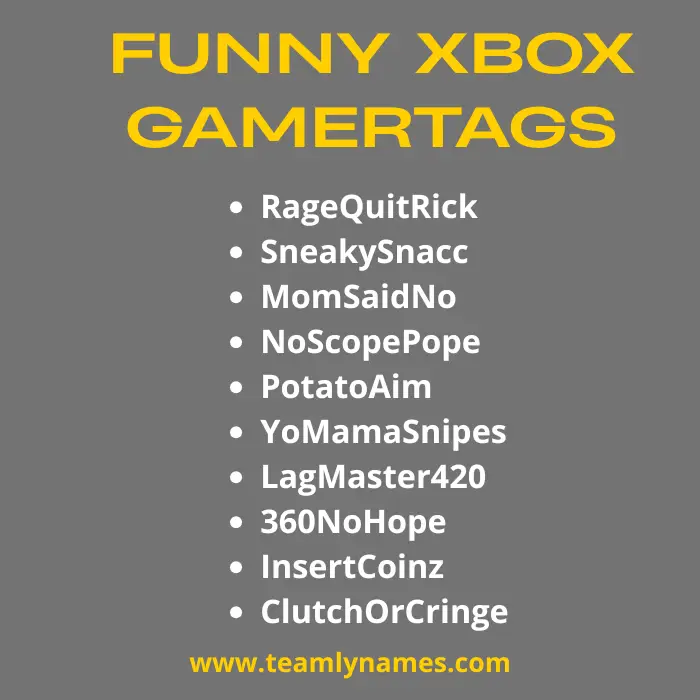 Funny Gamertags