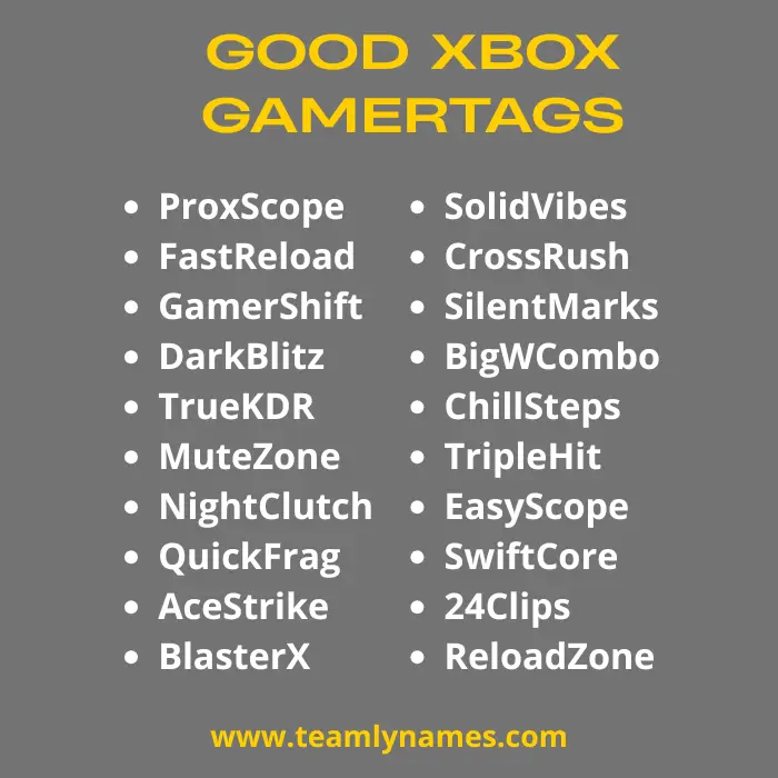 Good Gamertags