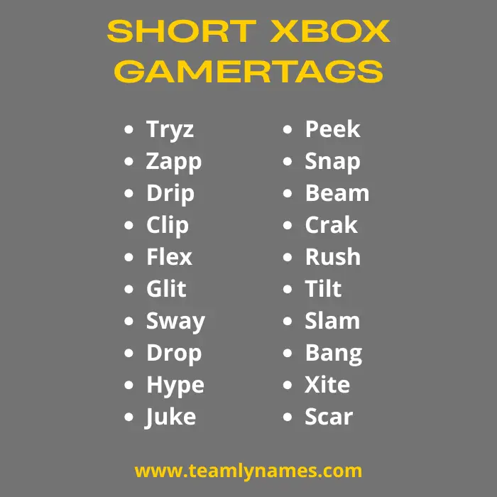 Short Gamertags