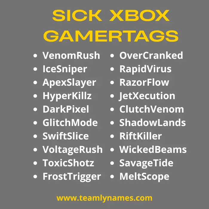 Sick Gamertags