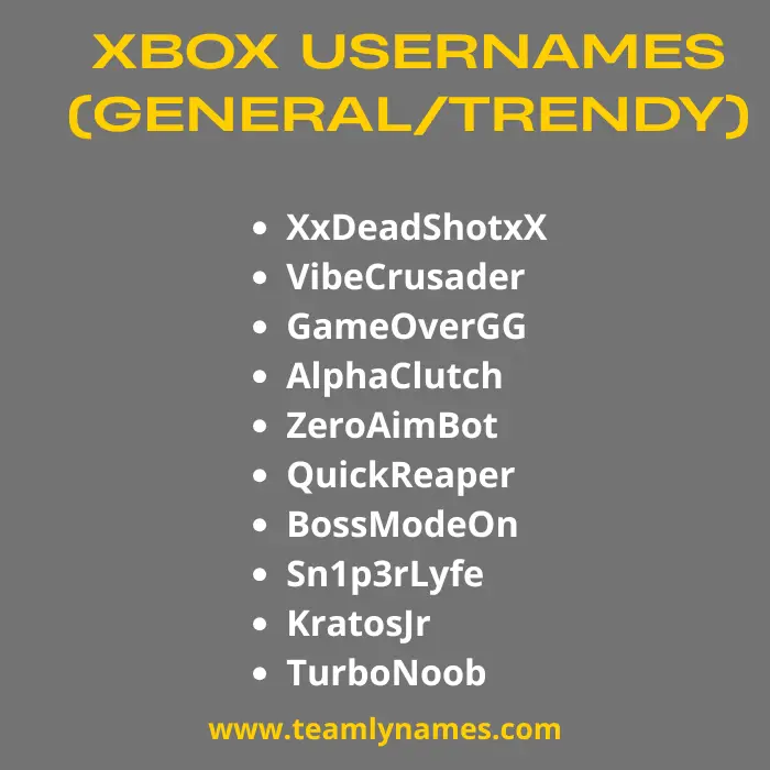 Xbox Usernames 